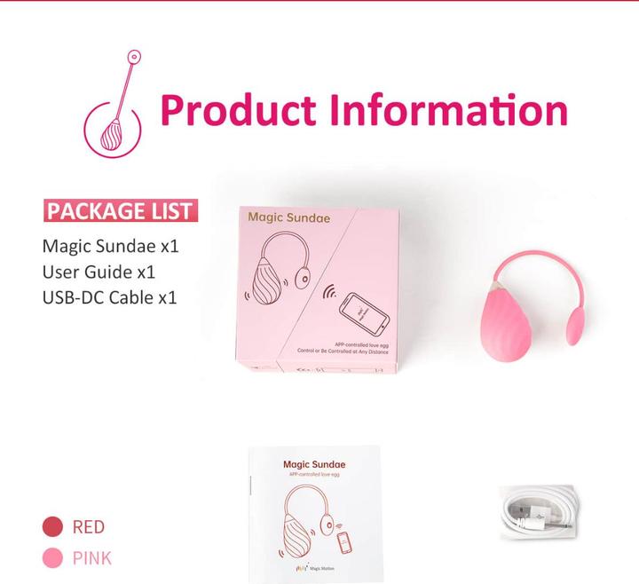 Actual product image Magic Motion Magic Sundae App Controlled Love Egg Pink