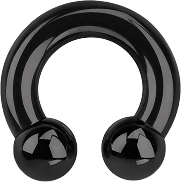Star Piercing Circular Barbell Innengewinde schwarz mit zwei Kugeln (ohne Messing, Chirurgenstahl 316L)