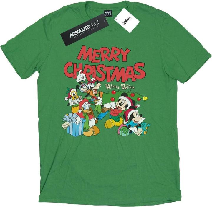 Actual product image Disney Mens Mickey And Friends Winter Wishes T-Shirt (S)