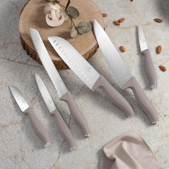 Produktbild BerlingerHaus Design Messerset, handgeschÃ¤rft, 6-teilig, taupe