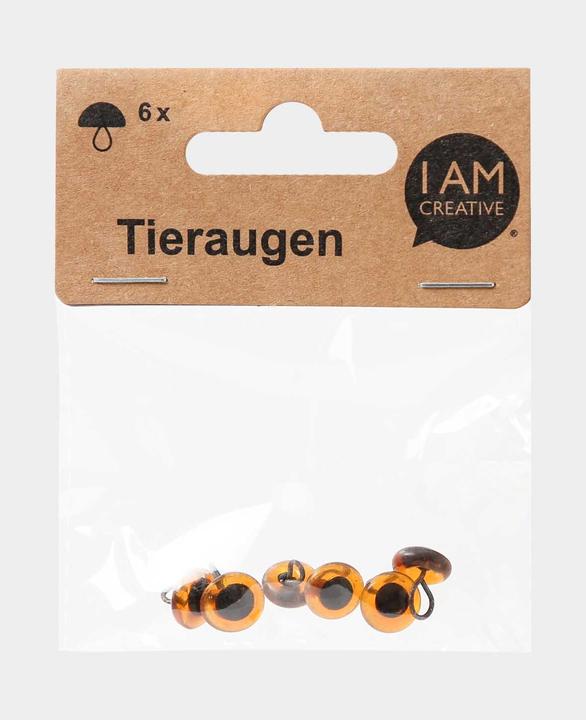 Produktbild I Am Creative Tieraugen mit Öse, Glas, braun, 10 mm