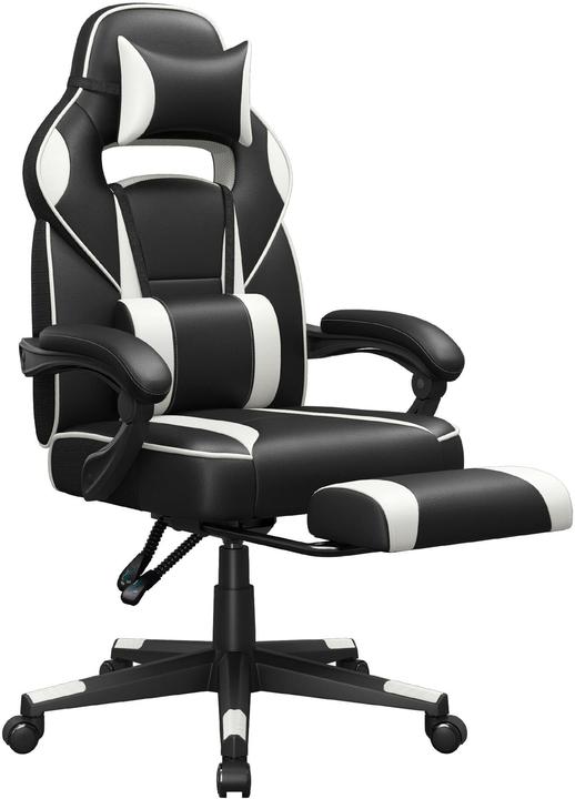 Image du produit Songmics Chaise de bureau avec dossier inclinable, noir / blanc