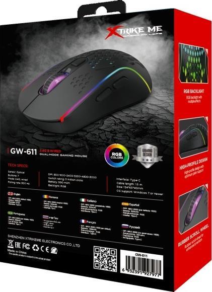 Actual product image Xtrike Me Wireless gaming mouse GW-611 black