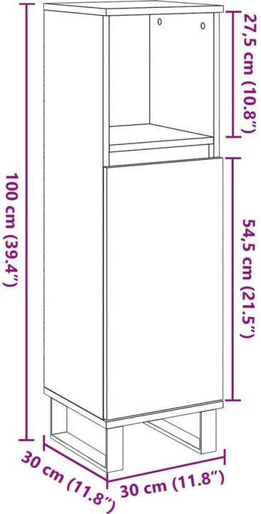 Actual product image VidaXL Badschrank (30 x 30 x 100 cm)