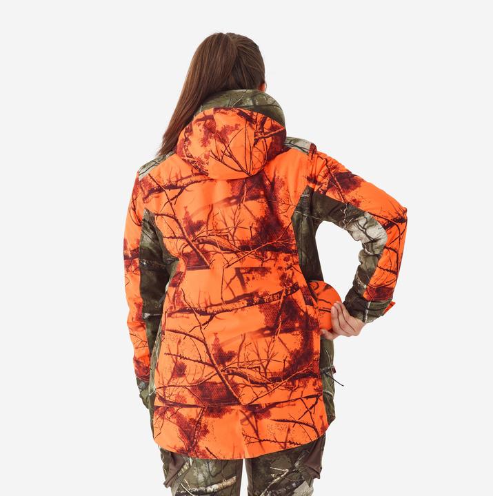 Immagine prodotto Solognac Giacca da caccia da donna 3 in 1, calda e silenziosa, impermeabile, neon mimetico 500 (34)