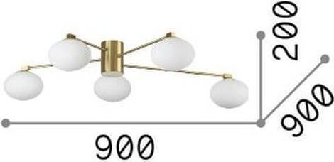 Immagine prodotto Ideal lux HERMES G9 plafoniera 5x ⌀900mm dimmerabile in ottone bianco caldo 288277 (370 lm, G9)
