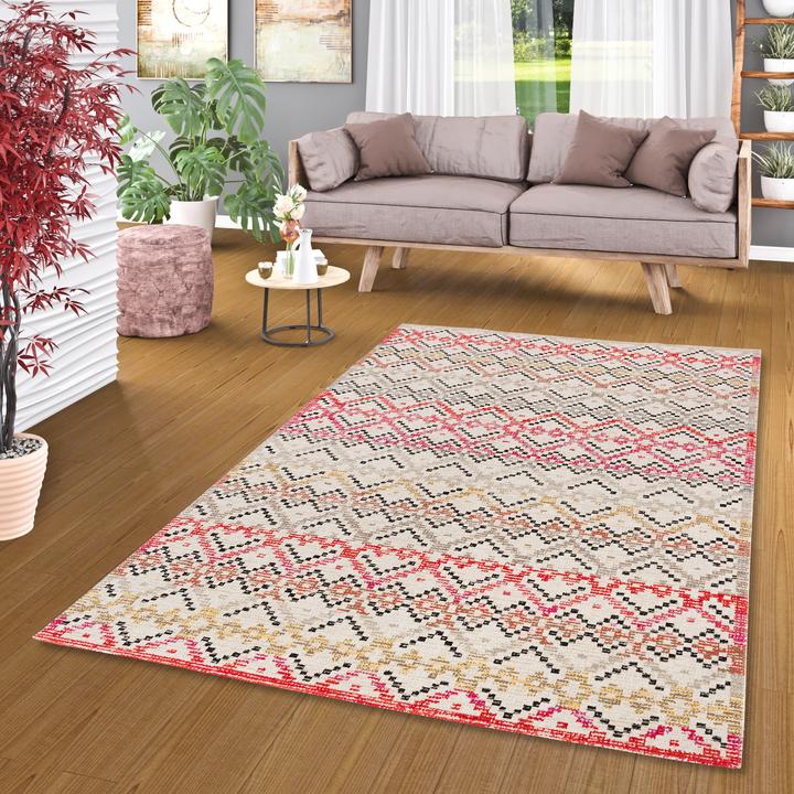 Actual product image Pergamon Kurzflor Designer Teppich Modern Vintage Orient Muster (140x200 cm)