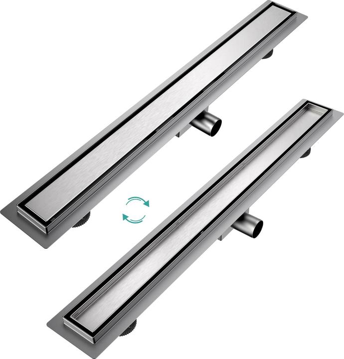 Emke Caniveau De Douche En Acier Inoxydable, Siphon Anti-Odeur, Filtre à Cheveux, 800cm (800 mm)