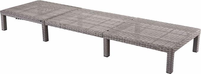 Image du produit Swisshandel24 Poly-Rattan Bain de soleil, Relax Bain de jardin - Basic gris, Coussin gris foncé (198 cm)