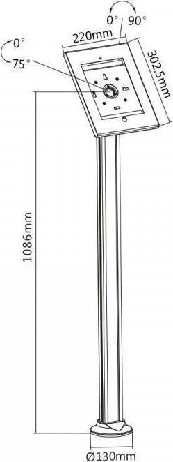 Produktbild Maclean Rack holder for advertising tablet of floor lock, MC-678 iPad 2/3/4/Air/Air2