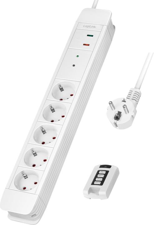 Image du produit LogiLink Multiprise,5xCEE 7/3 avec télécommande (5 x, CEE 7/3, 1.50 m)