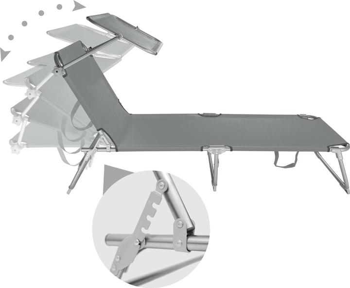 Actual product image tectake Sun lounger with sun shade (190 cm)