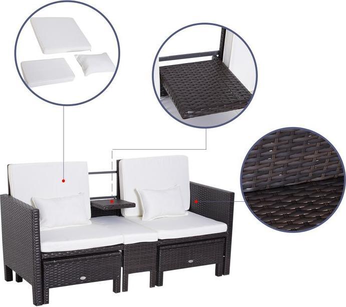 Produktbild Outsunny Rattan-Sitzgruppe als 3-teiliges Set