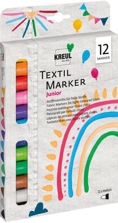 Produktbild Kreul T-Shirt-Painter (Schwarz, Braun, Hellblau, Grün, Violett, Pink, 4 mm, 12 x)