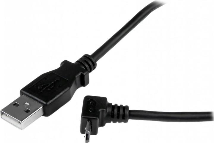 Image du produit StarTech 1m USB 2.0 A to Micro B cable angle upwards - Black - USB A / Micro B data cable / connection cable (1 m, USB 2.0)