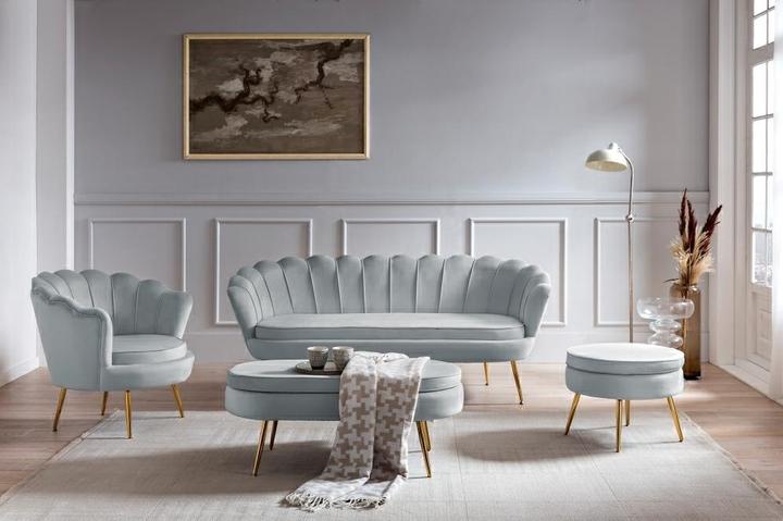 Produktbild SalesFever Muschelsofa 3-Sitzer silberblau (3-Sitzer)