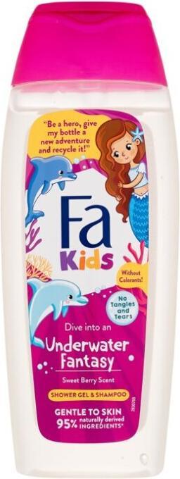 Produktbild Fa Kids Underwater Fantasy And Sweet Berry Shampoo 400Ml (400 ml, Flüssiges Shampoo)