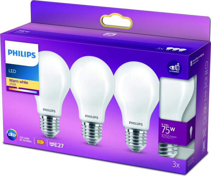 Immagine prodotto Philips Lampada (E27, 8.50 W, 1055 lm, 3 x, E)