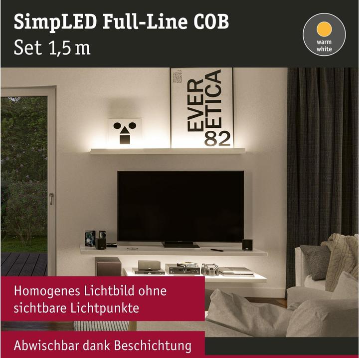 Actual product image Paulmann SimpLED COB Stripe Set (Warm white, 150 cm, Indoor)