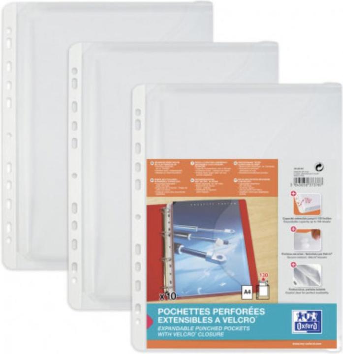 Actual product image Elba Leaflet sleeve with expansion folds, DIN A4, PP, 0.2 mm grained, transparent, open right, with (A4, 10 x)
