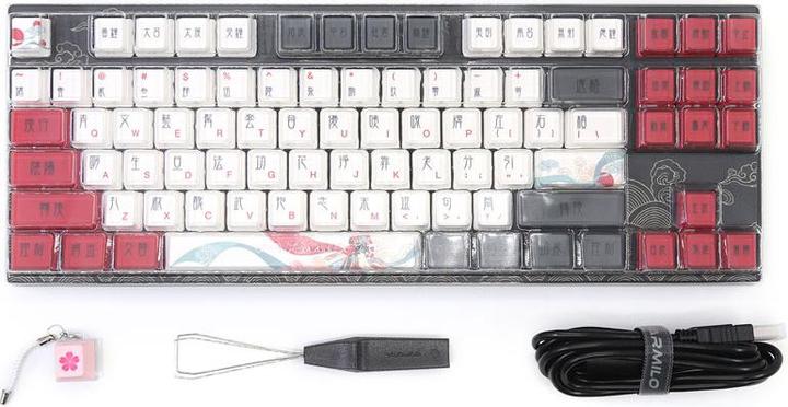 Actual product image Varmilo VEA87 Beijing Opera TKL Gaming Keyboard, MX-Brown, white LED - US Layout (US, Cable)