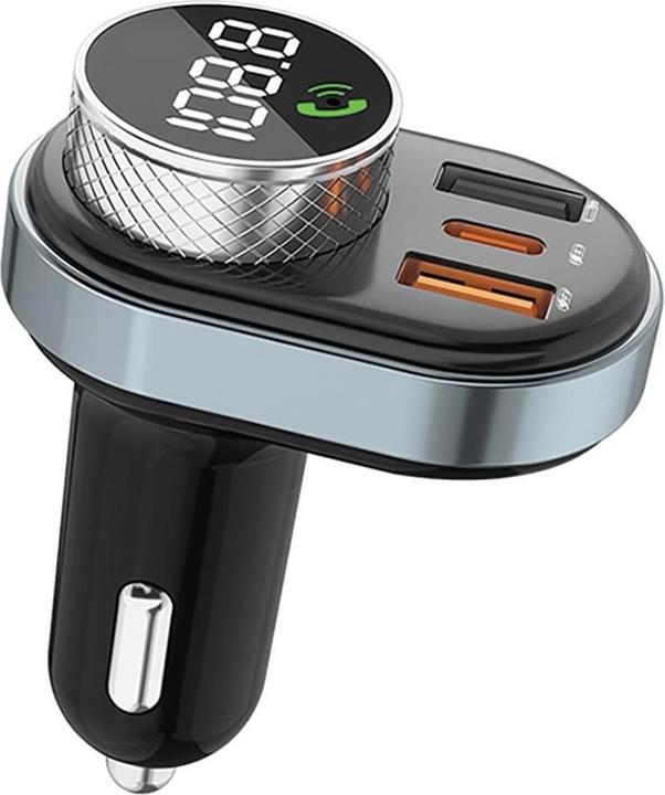 Image du produit Awei zestaw głośnomówiący C-843 z transmiterem FM, Bluetooth 5.0, MP3, 1xUSB+1xUSB-C czarny/black