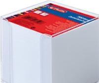 Actual product image Herlitz Note box, plastic, 90 x 90 mm, crystal clear Contents: 700 sheets of white paper (9 x 9 x 9 cm)