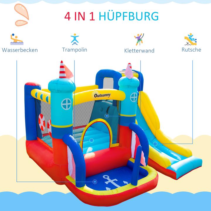 Produktbild Outsunny Hüpfburg Oxford-Gewebe, Polyester-Gewebe mehrfarbig