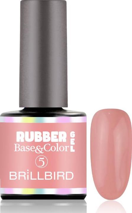 BrillBird Gel di gomma Base&Corallo #5 8ml (Vernice UV gel)