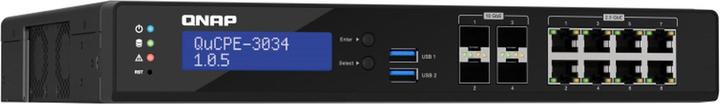 Image du produit QNAP QuCPE-3034-C3758R-16G Intel Atom C3758R 8x2.5GbE ports RJ45 et 4x10GbE ports SFP+ 2xM.2 2280 N (12 Ports)