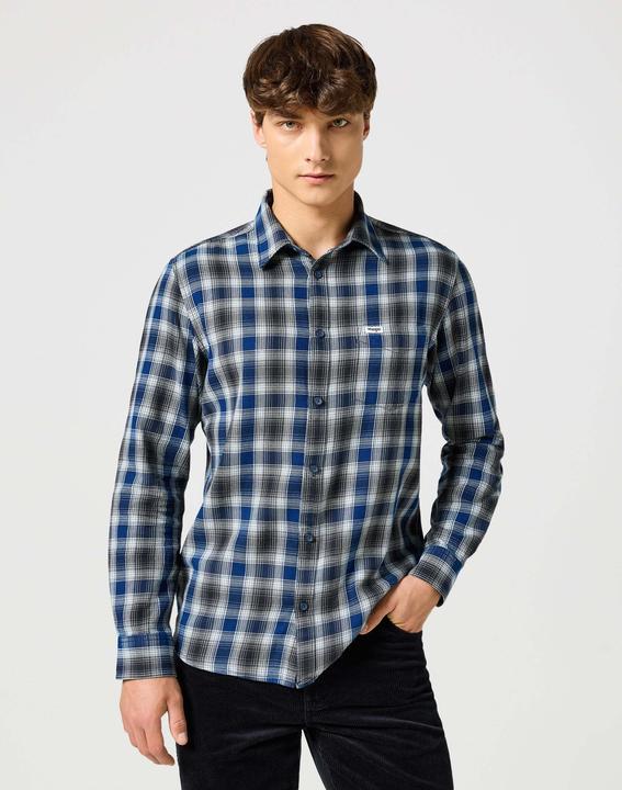Actual product image Wrangler Long sleeve shirt One Pocket Indigo Shirt (L)