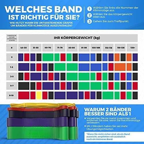 Produktbild Alopini Premium Qualität Klimmzug-Hilfsband-Set für Klimmzüge Training, Kraft, Mobilität, Dehnung im
