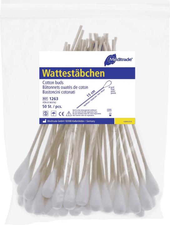 Actual product image Meditrade Cotton buds, non-sterile - 500 pieces - large cotton head, wood