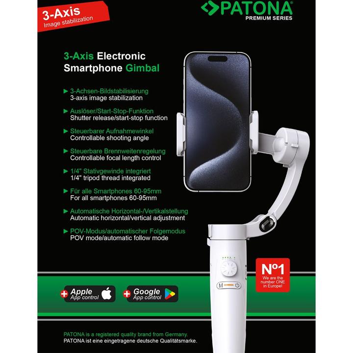 Immagine prodotto Patona Smartphone con gimbal a 3 assi (Smartphone)