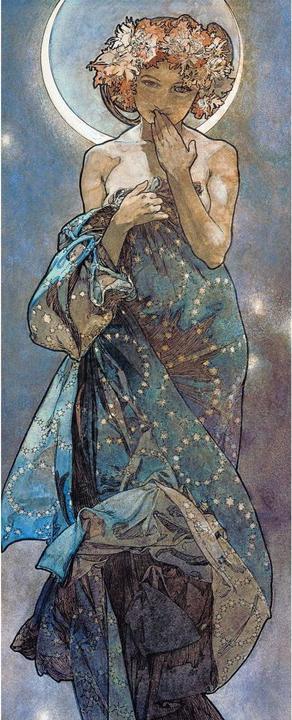 Image du produit Trenddeko Mucha - Étoile : La lune (96 x 260 cm)