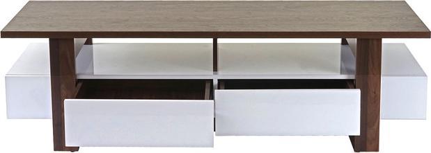 Immagine prodotto Swisshandel24 Porta TV, mobile porta TV, struttura 3D effetto noce lucido 46x150x45cm