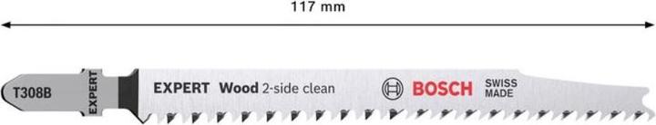 Actual product image Bosch Professional Zubehör EXPERT 'Wood 2-side clean' T 308 B Jigsaw blade, 100 pieces