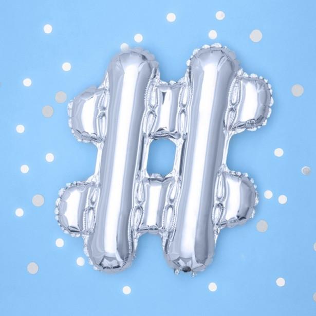 Actual product image Partydeco Balloon "Hashtag" in silver (1 x)