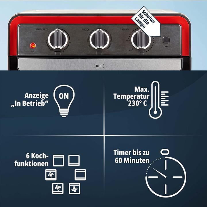 Immagine prodotto KHG Mini-Backofen Retro MBO-22CS