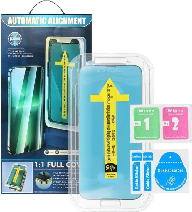 Actual product image Partner Telecom Protective glass OEM 5D Full Glue Tempered Glass for iPhone X black + applicator (1 Piece, Apple iPhone X)