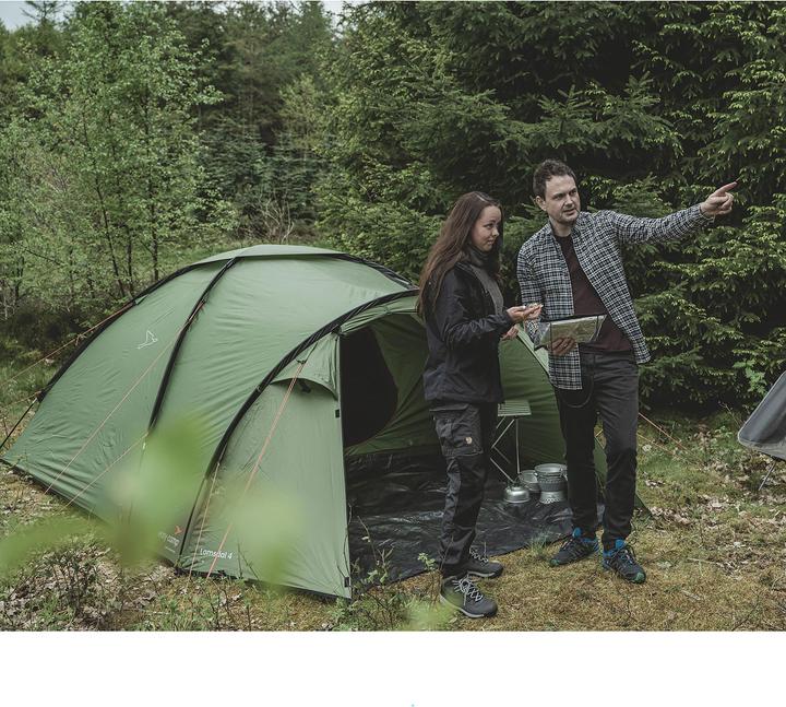 Produktbild Easy Camp Kuppelzelt Lomsdal 4 (olivgr?n, mit Tunnel-Anbau, Modell 2025) (Kuppelzelt, 6.40 kg, 4 Personen)