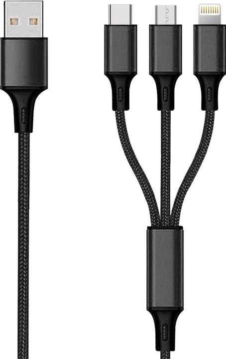 Produktbild 2GO 797153 USB Kabel USB B USB C/Micro-USB B/Lightning (1.50 m, USB 3.2 Gen 2)