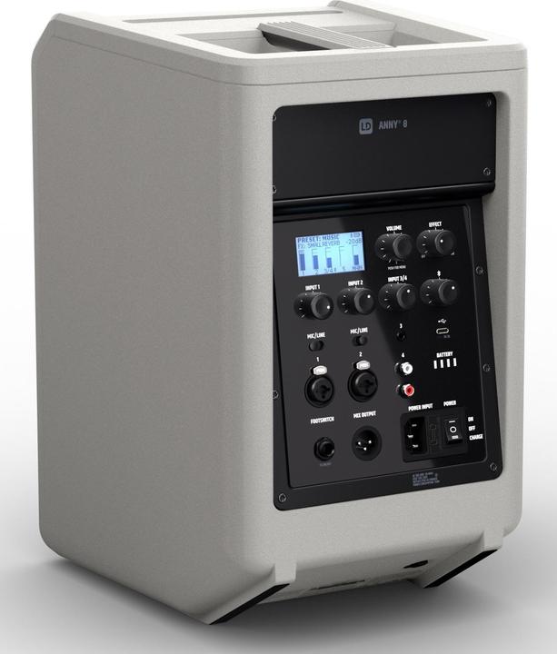 Produktbild LD Systems ANNY® 8 G - Tragbarer Bluetooth® PA-Lautsprecher mit Akku und Mixer, Urban Grey (Aktiv, 1x 80 W)