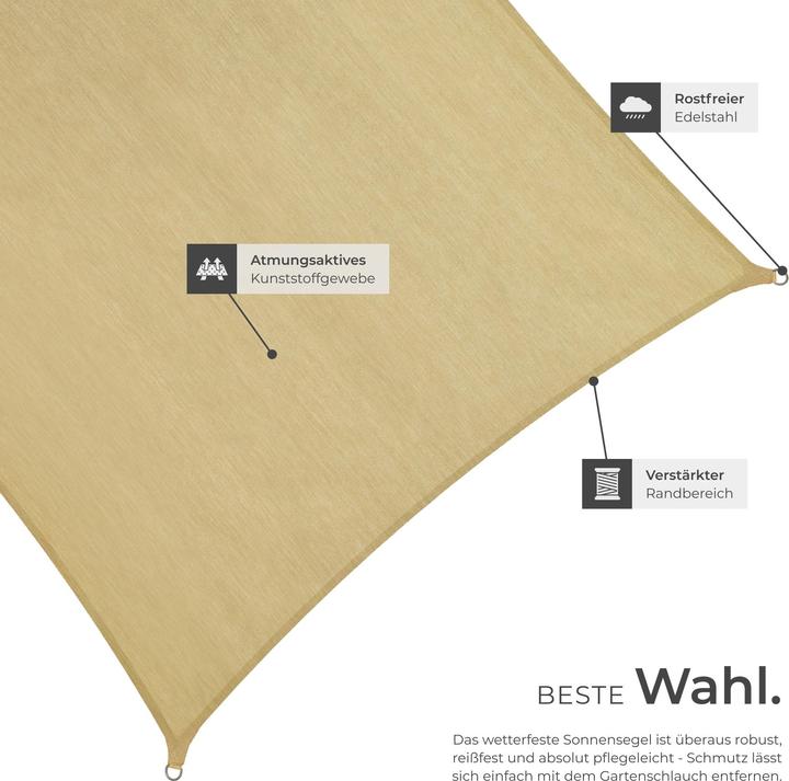 Produktbild tectake Sonnensegel (300 x 300 cm)