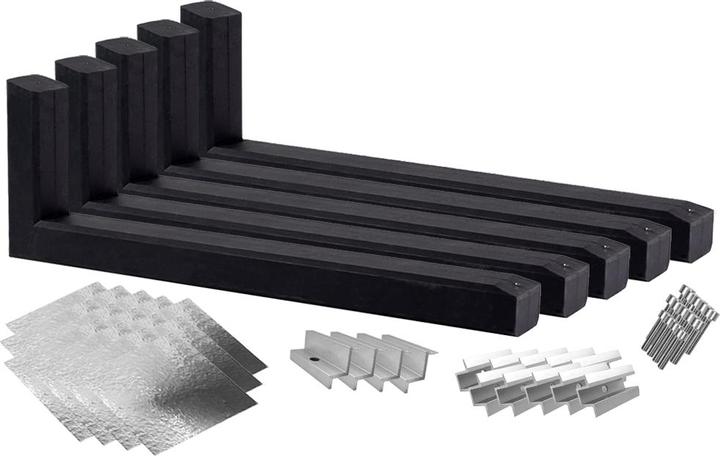 Wattstone Support PV pour toit plat pour 6 modules solaires 15° Socle en béton avec tapis de protection en alu (Matériel de montage du système solaire)