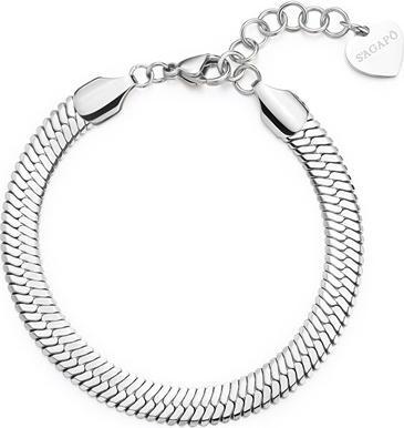 Image du produit Sagapo S'Agapo Hadek Chunky Shk97 Steel Bracelet For Women (Acier)