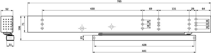 Actual product image Dormakaba Freewheel door closer TS 99 FLR / FLR-K Contur Design (Indoor)