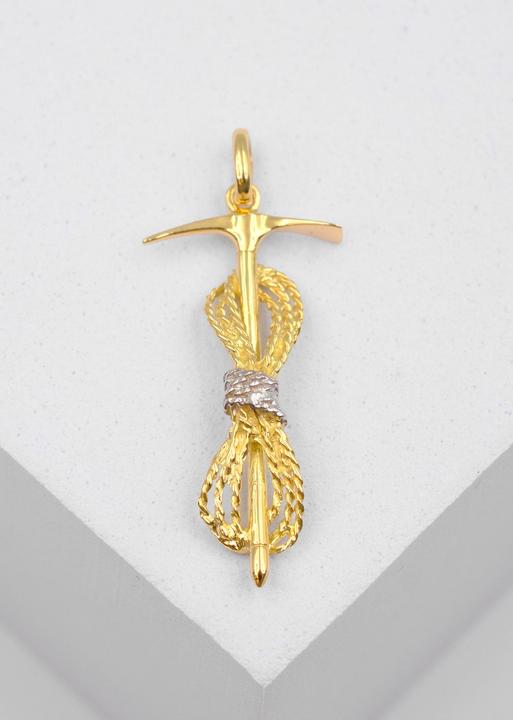 Actual product image Muau Rope and ice axe (750, White gold, 18K yellow gold)