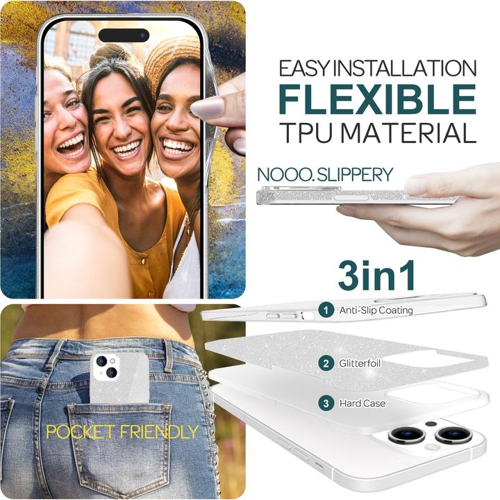 Produktbild Nalia Glitzer Hülle (Apple iPhone 15)