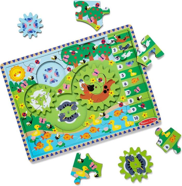 Melissa & Doug Melissa and Doug - Animal Chase I-Spy Wooden Gear Puzzle - (31004) (24 Teile)